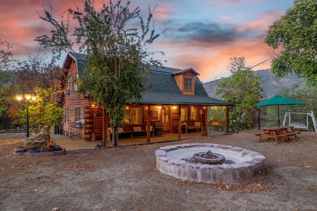 Log home and front yard at 14113 Yellowstone in Pine Mountain Club